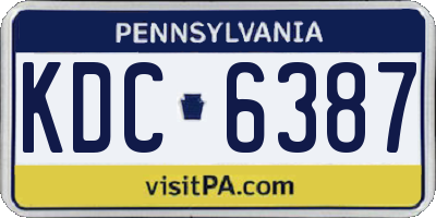 PA license plate KDC6387