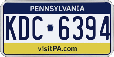 PA license plate KDC6394