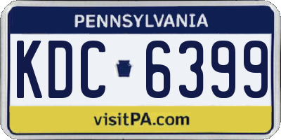 PA license plate KDC6399