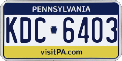 PA license plate KDC6403