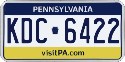 PA license plate KDC6422