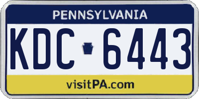 PA license plate KDC6443