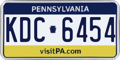 PA license plate KDC6454