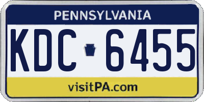 PA license plate KDC6455