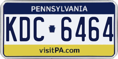 PA license plate KDC6464