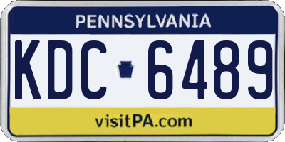PA license plate KDC6489