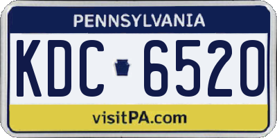 PA license plate KDC6520