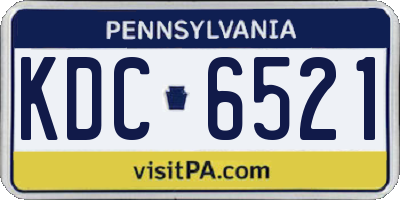 PA license plate KDC6521
