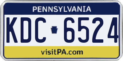PA license plate KDC6524
