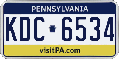 PA license plate KDC6534