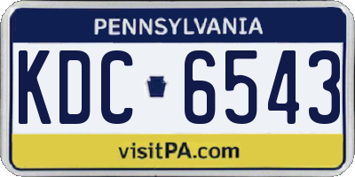 PA license plate KDC6543