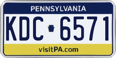 PA license plate KDC6571