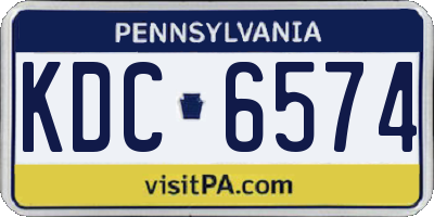 PA license plate KDC6574