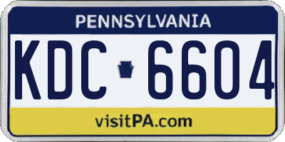 PA license plate KDC6604