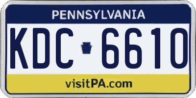 PA license plate KDC6610