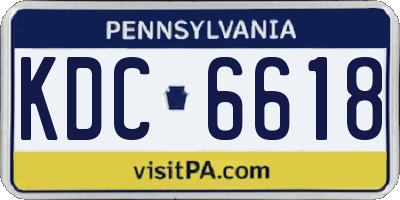 PA license plate KDC6618