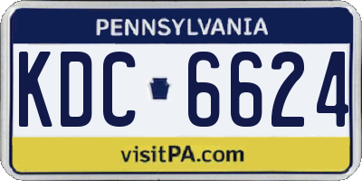 PA license plate KDC6624