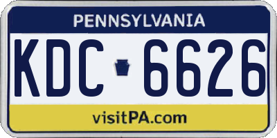 PA license plate KDC6626