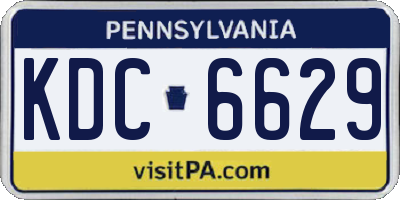 PA license plate KDC6629