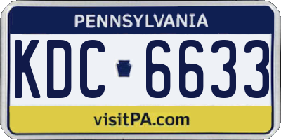 PA license plate KDC6633