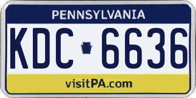 PA license plate KDC6636
