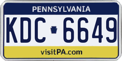 PA license plate KDC6649