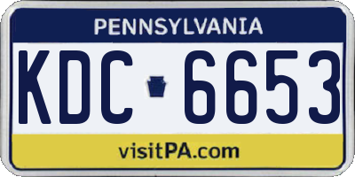 PA license plate KDC6653