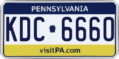 PA license plate KDC6660