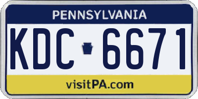 PA license plate KDC6671