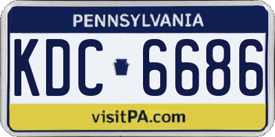 PA license plate KDC6686