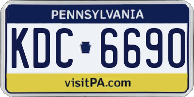PA license plate KDC6690