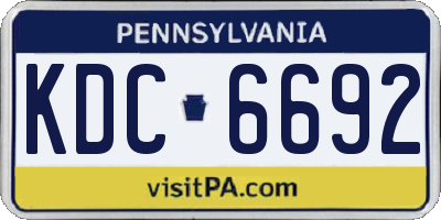 PA license plate KDC6692