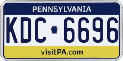 PA license plate KDC6696