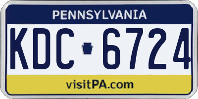 PA license plate KDC6724