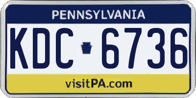 PA license plate KDC6736