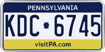 PA license plate KDC6745