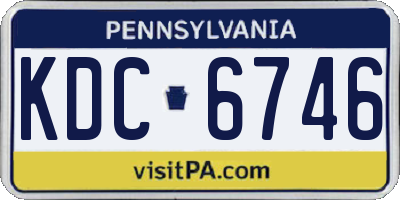 PA license plate KDC6746