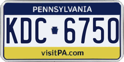 PA license plate KDC6750
