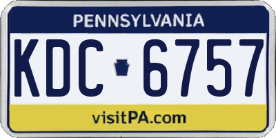 PA license plate KDC6757
