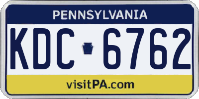 PA license plate KDC6762