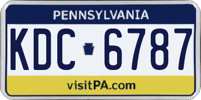 PA license plate KDC6787