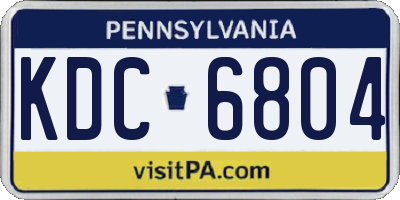 PA license plate KDC6804