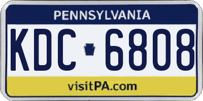 PA license plate KDC6808