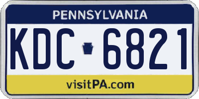 PA license plate KDC6821