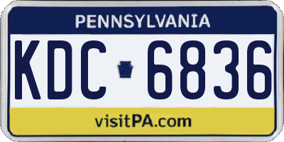 PA license plate KDC6836