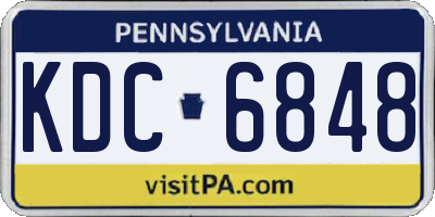 PA license plate KDC6848