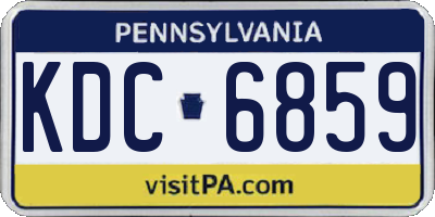 PA license plate KDC6859