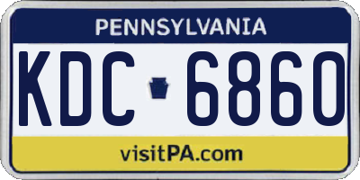 PA license plate KDC6860