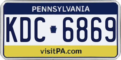 PA license plate KDC6869