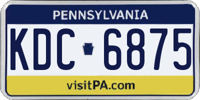 PA license plate KDC6875